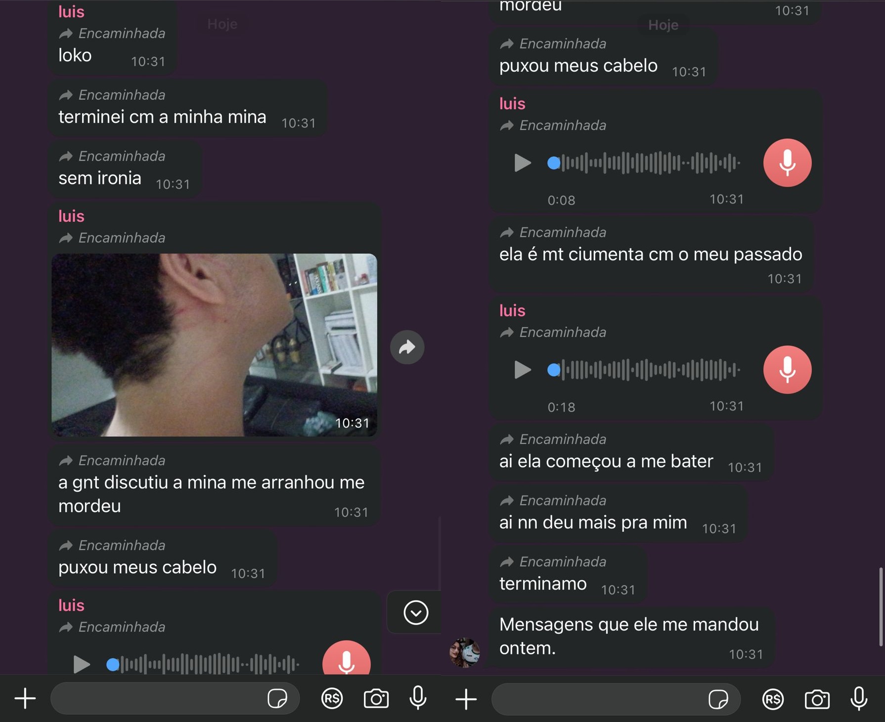 A vítima teria relatado que a adolescente tinha ciúmes excessivos