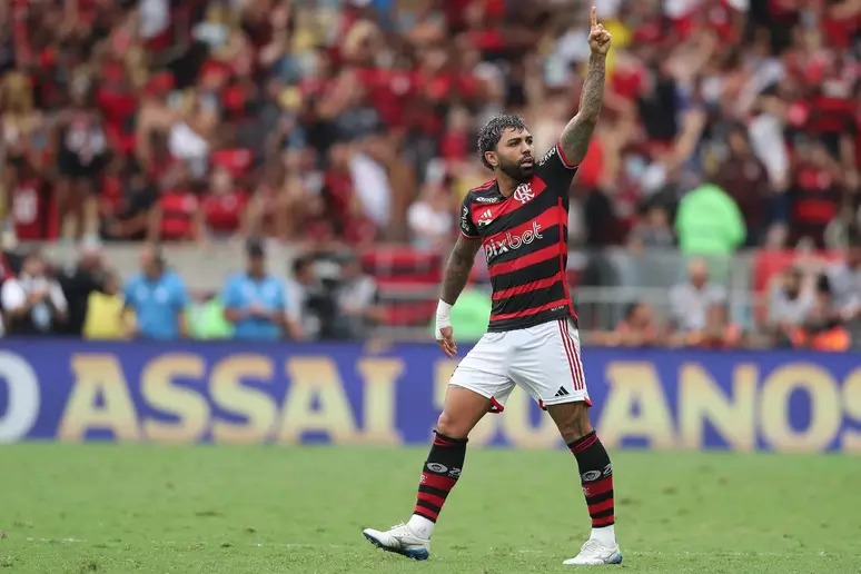 Gabigol comemora gol do Flamengo na final