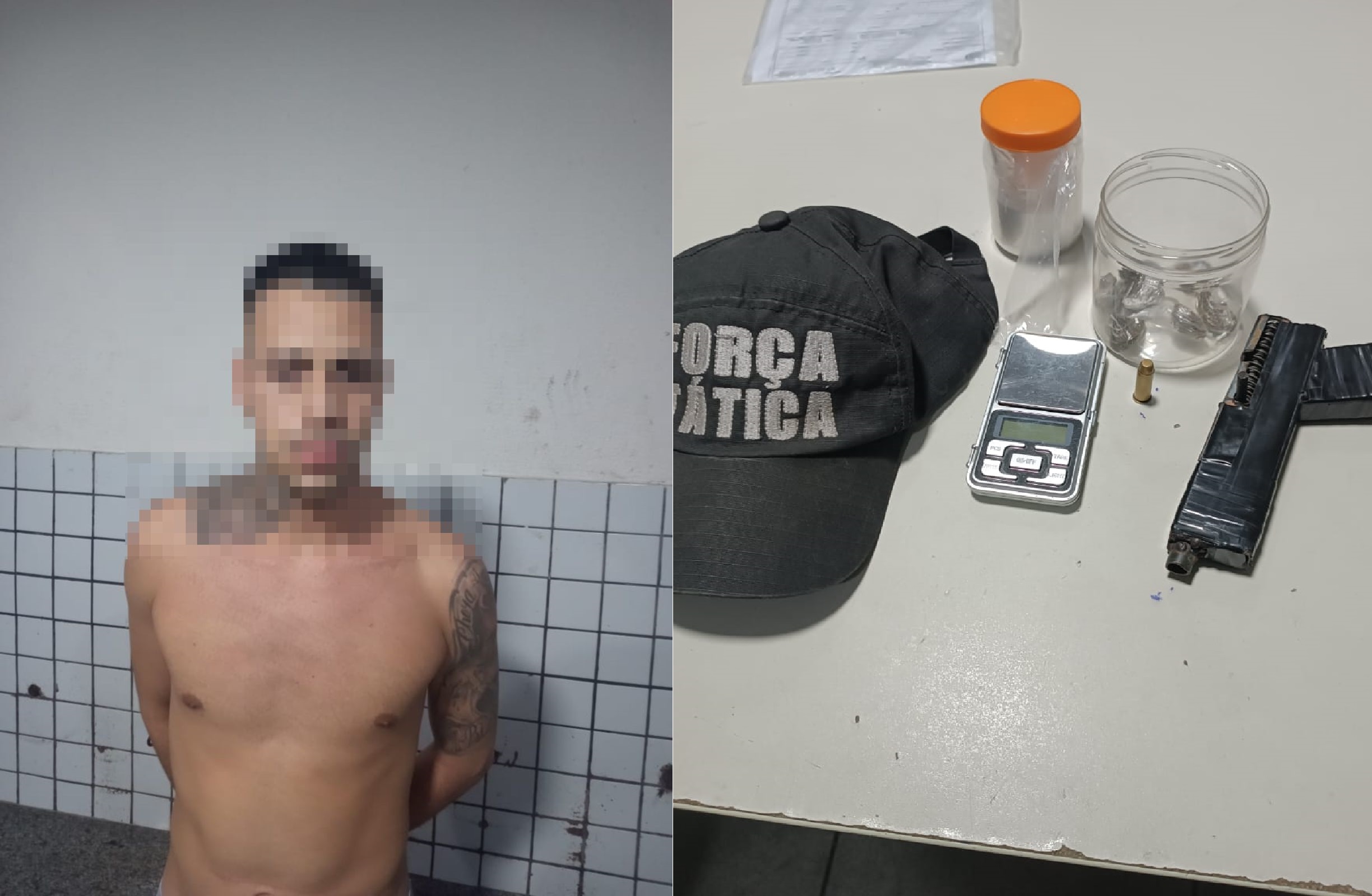 Policiais apreenderam vários materiais suspeitos