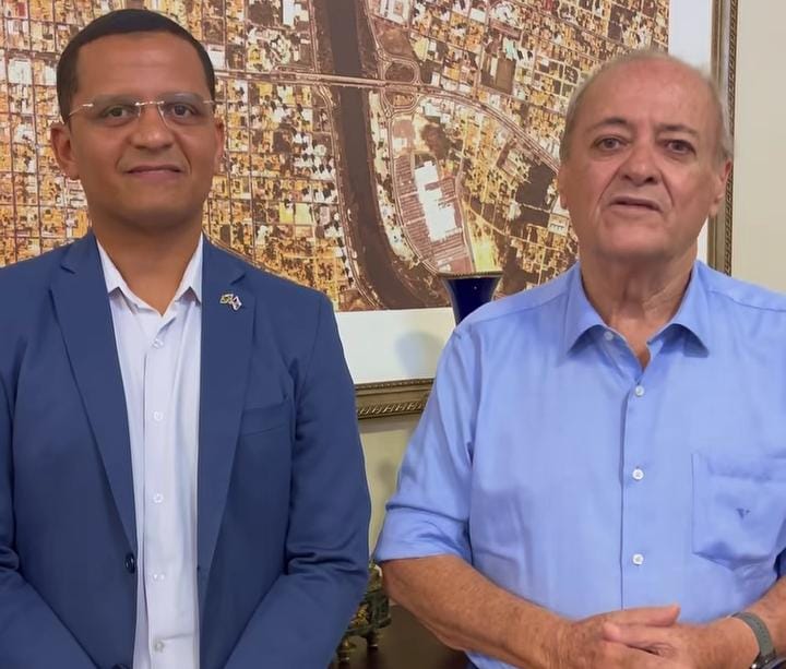 Secretário Municipal de Educação Ismael Silva e Prefeito Silvio Mendes