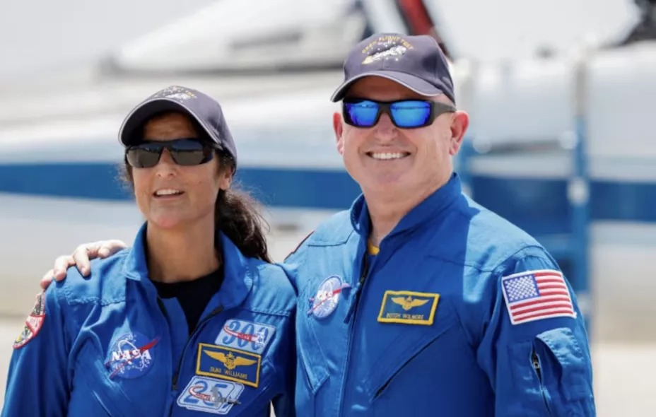 Os astronautas da NASA, Butch Wilmore e Suni Williams