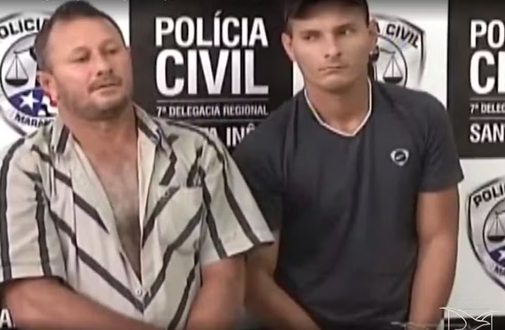 Antônio Silva Campos (à esquerda) e o filho dele Vanderley Campos Paixão (à direita) presos em 2012