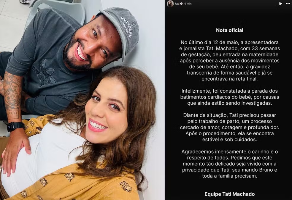 Jornalista e apresentada Tati Machado perde o bebê na 33ª semana de gestação