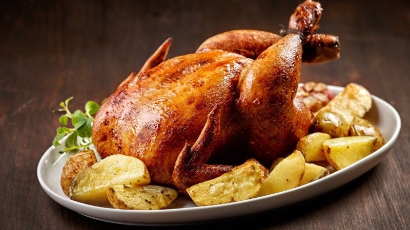 Frango assado no forno