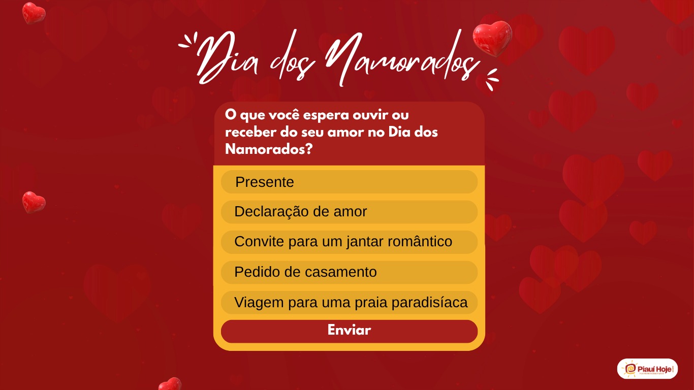 Enquete dia dos Namorados do Portal Piauí Hoje