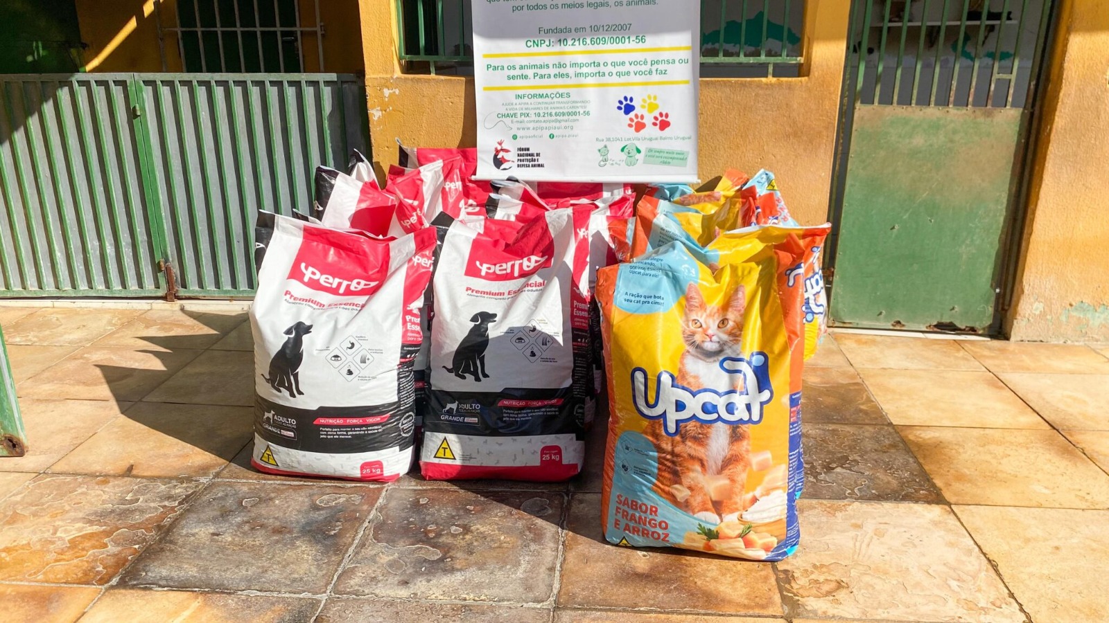 Doação de meia tonelada de ração para os animais abrigados pela Associação Piauiense de Proteção e Amor aos Animais (Apipa)