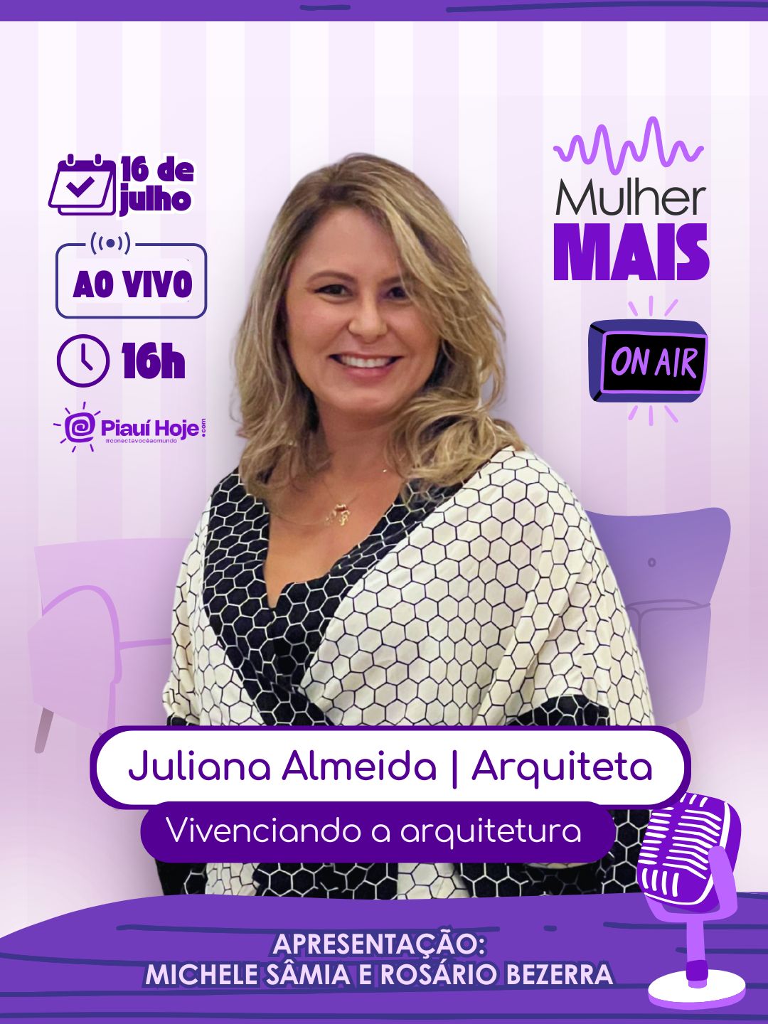 PodCast Mulher Mais será transmitido ao vivo pelo canal do Youtube do portal Piauí Hoje