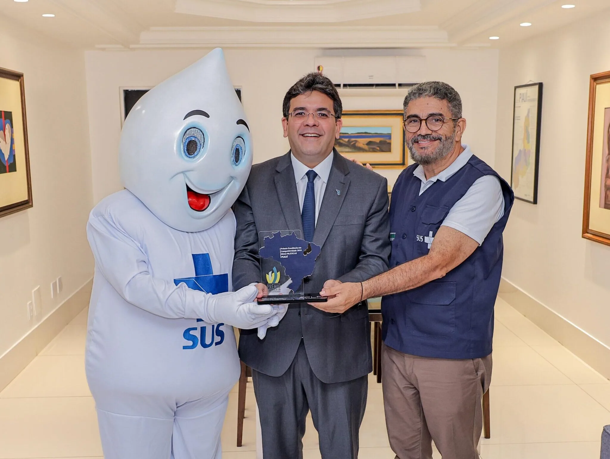 Governador Rafael Fonteles e Antonio Luiz, secretário de Saúde