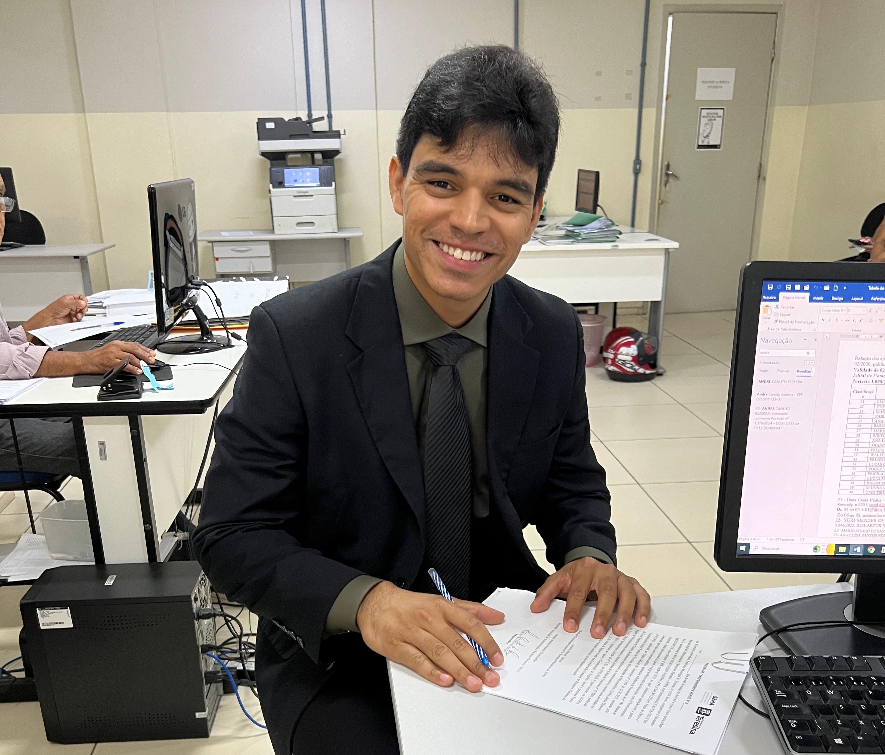 O procurador Lucas Crateús, 32 anos, no dia da sua posse